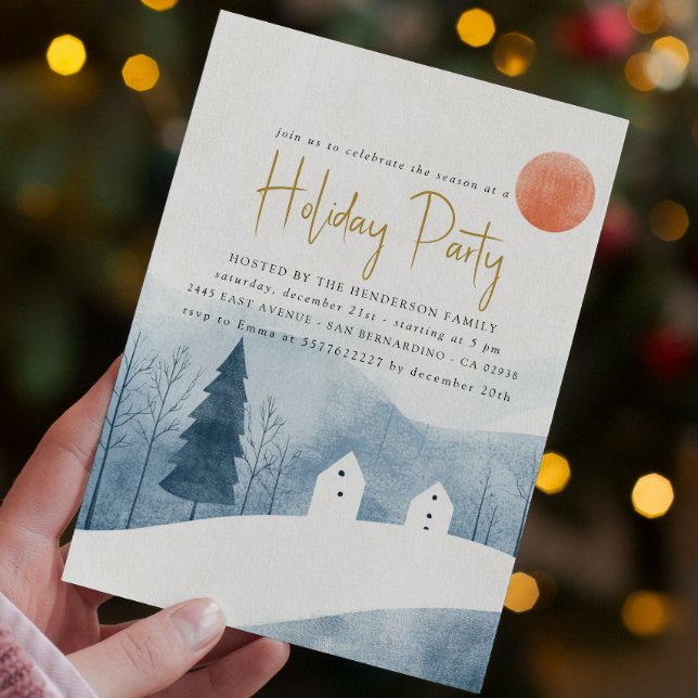 Elegant Winter Landscape Holiday Party  Invitation (Creator Uploaded)