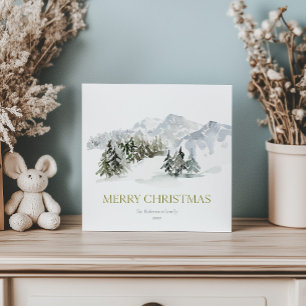 Elegant Winter Mountain Christmas Holiday Card