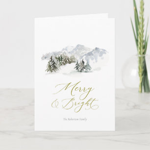 Elegant Winter Mountain Christmas Holiday Card