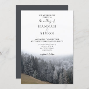 Elegant Winter Mountain Pines Wedding Invitation