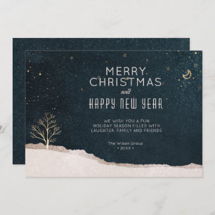 Elegant Winter Night Christmas Business Holiday Card