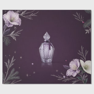 Elegant Winter Perfume Plum Christmas Wrapping Pap Paper