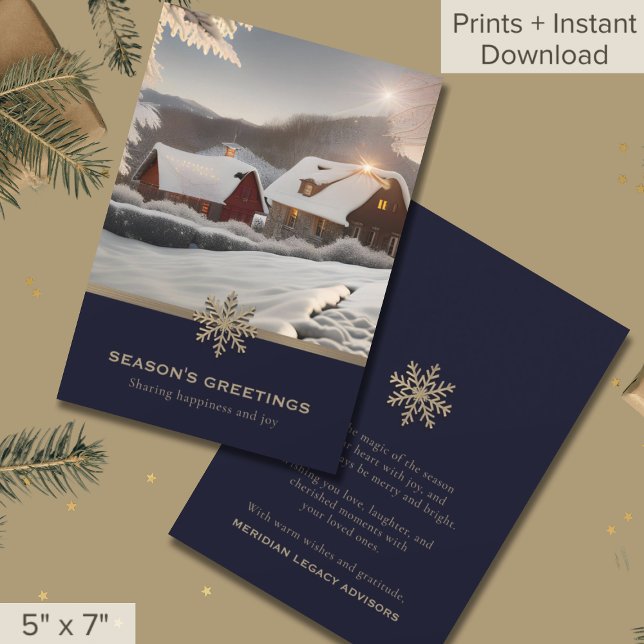 Elegant Winter Photo Business Holiday Card (Creator Uploaded)