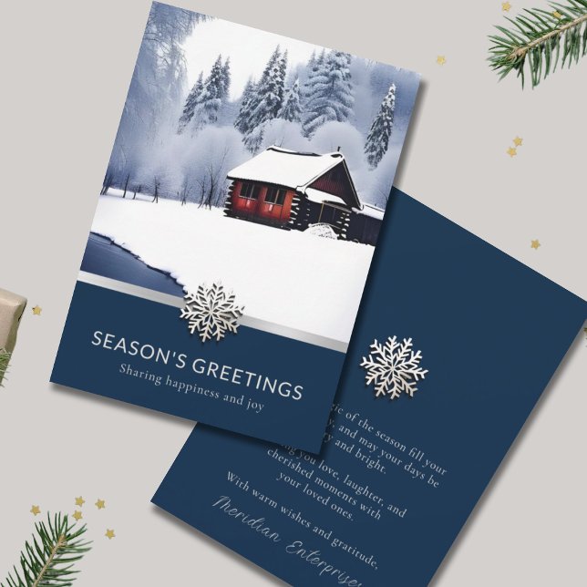 Elegant Winter Photo Business Holiday Card (Creator Uploaded)