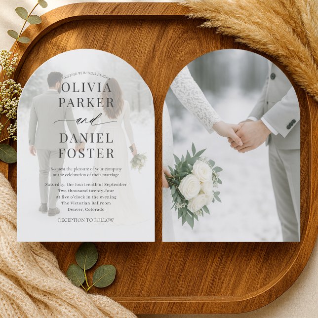 Elegant Winter Photo Overlay Wedding Invitation (Creator Uploaded)