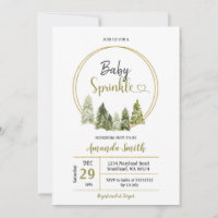 Elegant Winter Pine Tree Forest Baby Sprinkle