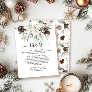 Elegant Winter Pine Wedding Enclosure Card