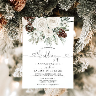 Elegant Winter Pine Wedding  Invitation