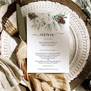 Elegant Winter Pine Wedding Menu