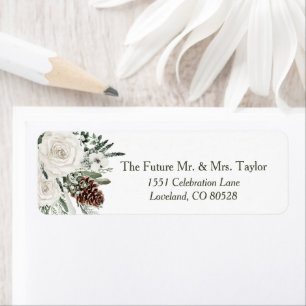 Elegant Winter Pine Wedding Return Address
