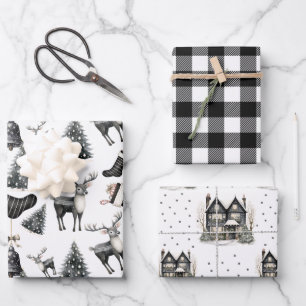 Elegant Winter Plaid Holiday Wrapping Paper Sheet