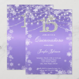 Elegant winter Quinceanera Invitation