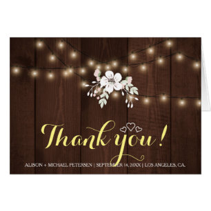 Elegant 'Winter Rustic Floral Wedding Thank You