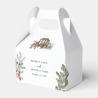 Elegant Winter Rustic Pine Trees Lantern Wedding