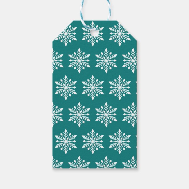 Elegant Winter Snowflake Gift Tags (Front)