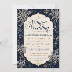 Elegant Winter Snowflake Wedding Invitation