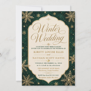Elegant Winter Snowflake Wedding Invitation