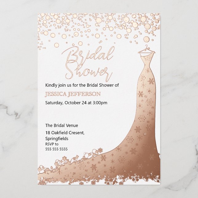 Elegant Winter Snowflakes Bridal Shower Invitation (Front)