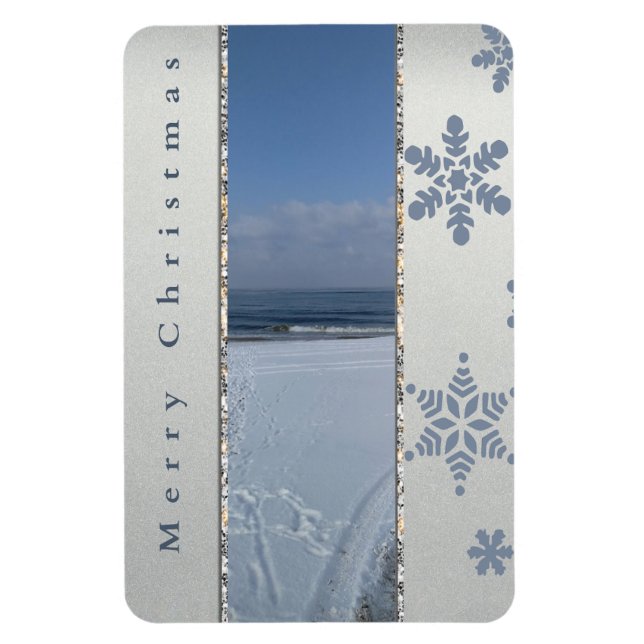 Elegant Winter Snowflakes Magnet (Vertical)