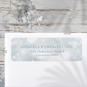 Elegant Winter Snowflakes Return Address