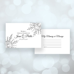 Elegant Winter Snowflakes Share a Memory Funeral  Card