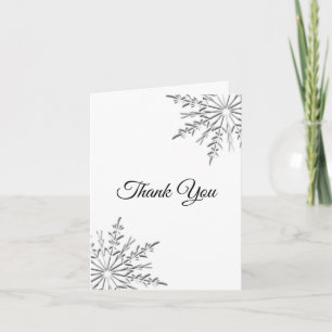 Elegant Winter Snowflakes Sympathy Thank You Card