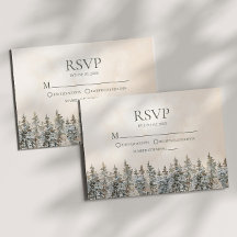 Elegant Winter Snowy Pine Tree Landscape Wedding