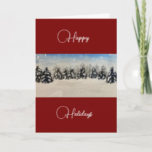 Elegant Winter Theme Holiday Greeting Card