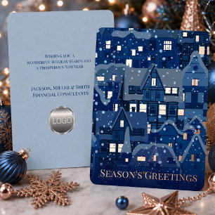 Elegant Winter Village Design Business Rose Gold