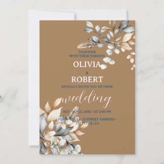 Elegant winter watercolor floral invitation