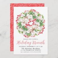 Elegant Winter Watercolor Wreath Holiday Brunch