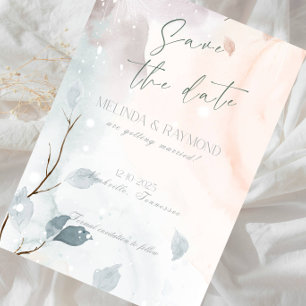 Elegant Winter Wedding Announcement 