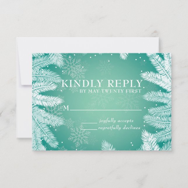 Elegant Winter Wedding RSVP Card (Front)