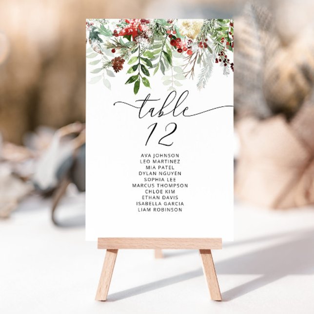 Elegant winter Wedding Table Seating Chart cards (Creator Uploaded)