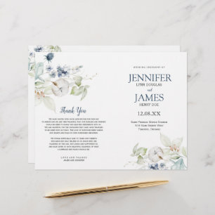 Elegant Winter Wedding Themem Wedding Programs