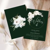 Elegant Winter White Floral Green Wedding