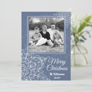 Elegant Winter White Snowflakes Holiday Card