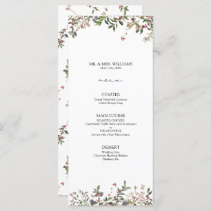 Elegant Winter Wildflower Berry Wedding Menu
