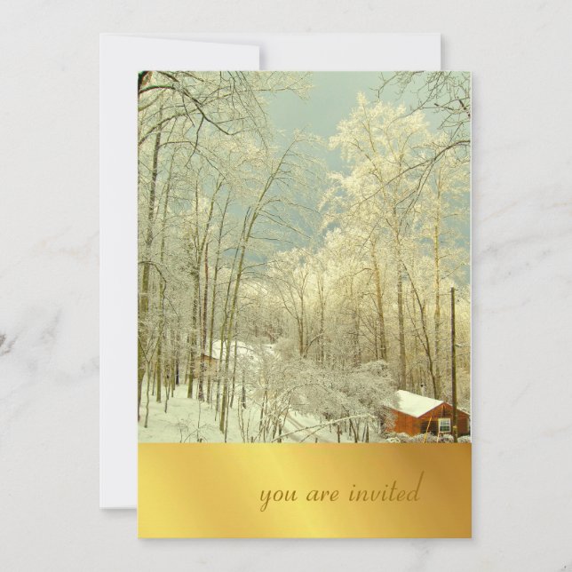 Elegant Winter Wonderland, christmas invitations (Front)