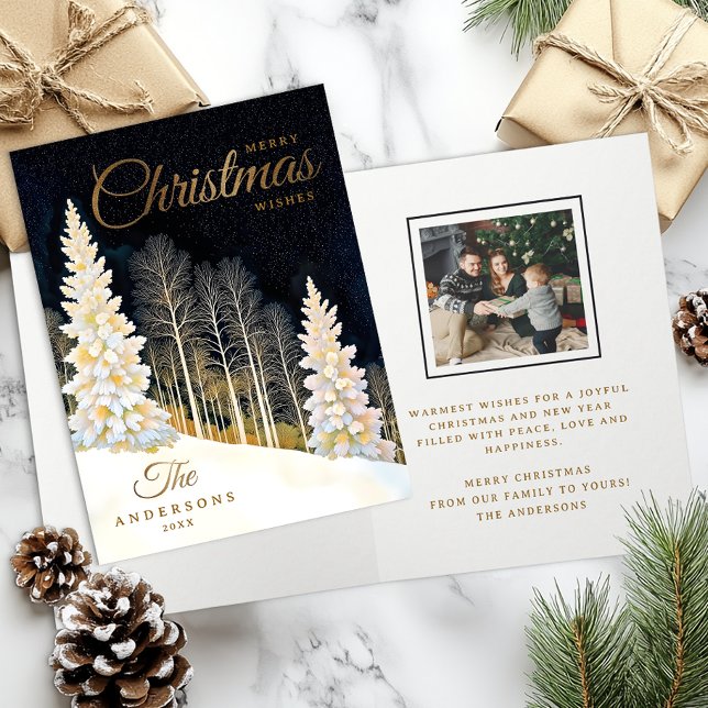 Elegant Winter Wonderland Family Christmas Card (Elegant Christmas Card)