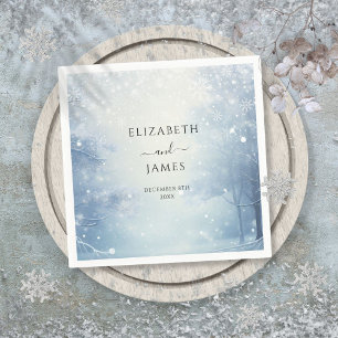 Elegant Winter Wonderland Forest Wedding Napkin