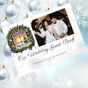Elegant Winter Wonderland Photo Wedding Guest Book