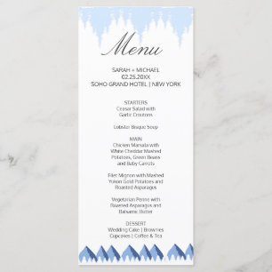 Elegant Winter Wonderland  Snowflakes Menu
