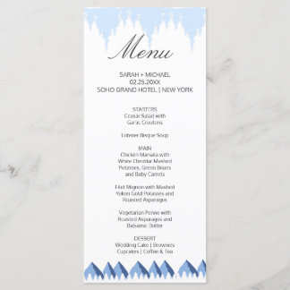 Elegant Winter Wonderland Snowflakes Menu