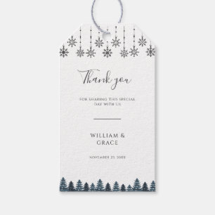 Elegant Winter Wonderland Snowflakes wedding Gift Tags