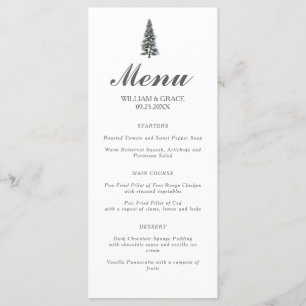 Elegant Winter Wonderland Snowflakes wedding Menu