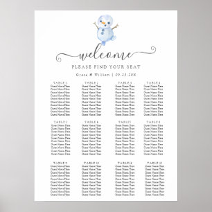 Elegant Winter Wonderland  Snowflakes wedding Poster