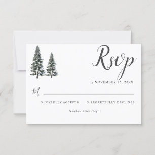 Elegant Winter Wonderland Snowflakes wedding RSVP Card