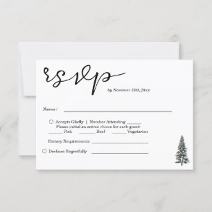 Elegant Winter Wonderland Snowflakes wedding RSVP Card