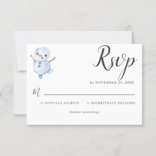 Elegant Winter Wonderland  Snowflakes wedding RSVP Card